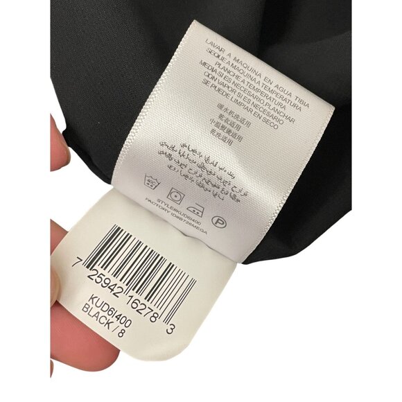 BCBGeneration Womens Mini Dress Draped Size 8 Black Shift Faux Wrap Pleated NWT - Picture 8 of 11